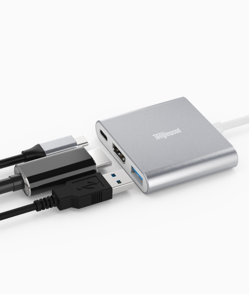 탱글우드 에센셜 멀티허브 USB C타입 3in1 (USB 3.0, 5Gbps, 60W, UHD 4K)
